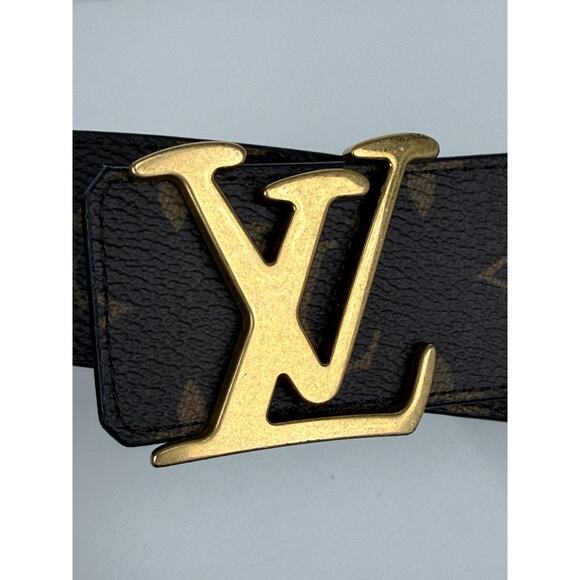Louis Vuitton Calfskin Monogram LV Initiales Reversible Belt – Brown/Black 90/36 - Picture 4 of 7